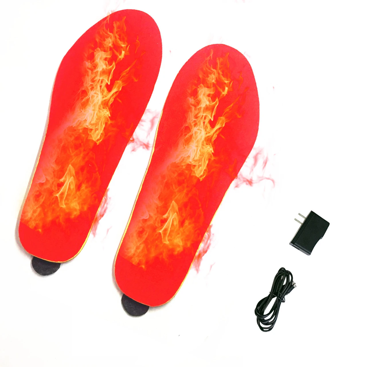 

2022 winter new functional temperature control size adjustable electric 3.7V 1900mAh battery ortholite lift heated insoles, Black,oem