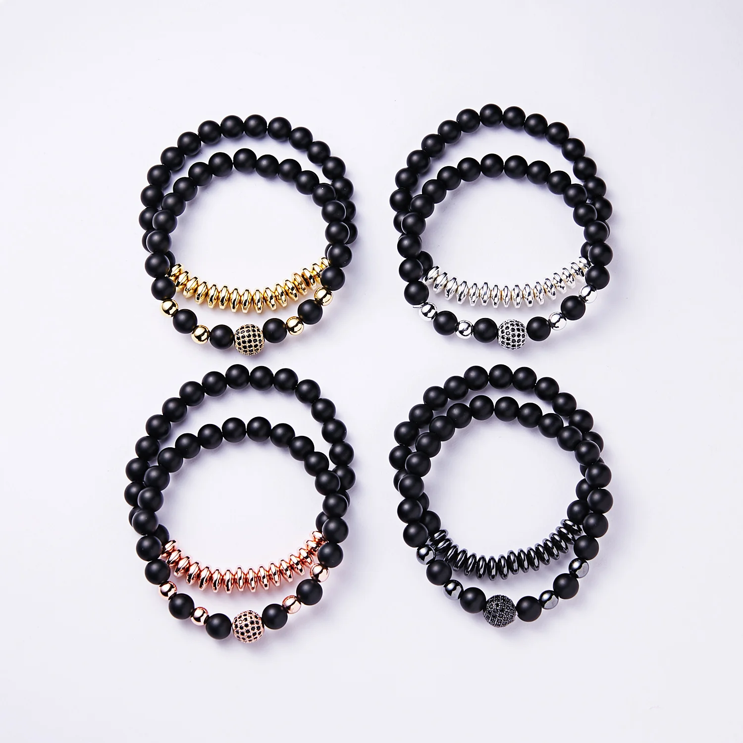 

Friendship Couple bracelet 2pcs/set natural stone beaded bracelet adjustable bangle jewelry sets for boys men women girls, As shown