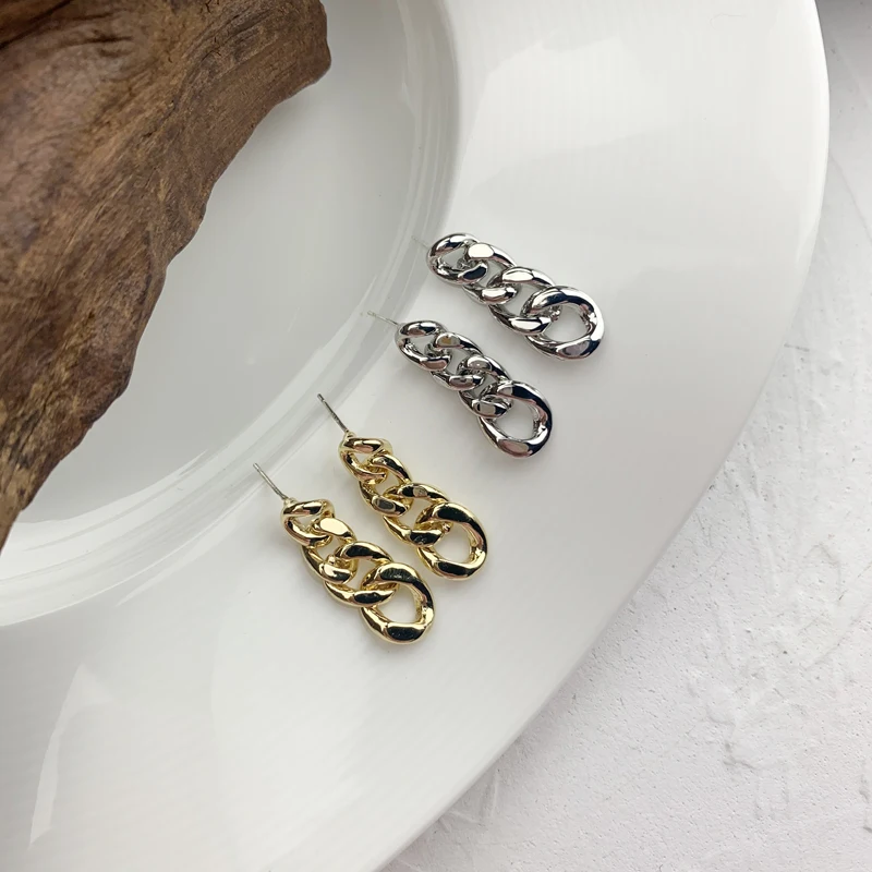 

Vershal A-35 New Arrival 18k Gold Plated Trendy Chain Link Drop Earrings For Women 2021