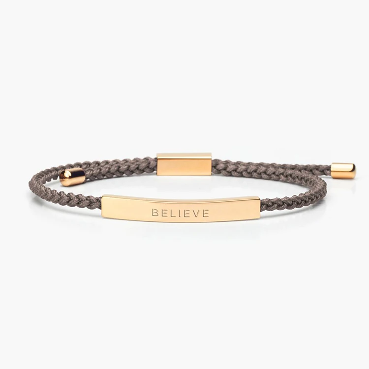

Sample Engraving Bracelet Cord Handmade Knots Adjustable Braided Custom Rope Bracelet, Picture shows