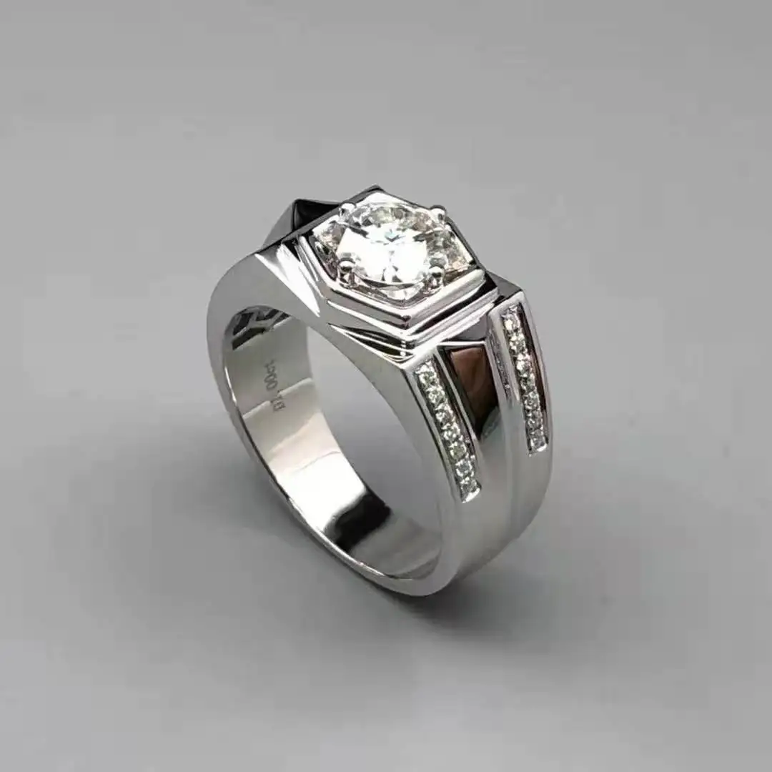 

Custom Jewellery Moissanite Wedding Ring Sterling Silver Engagement Wedding Marriage Rings For Men