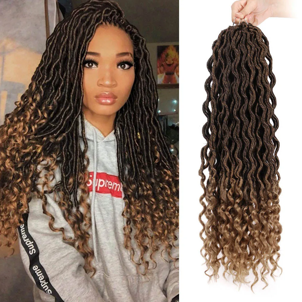 

Hot selling 18 inch dreadlocks hair extensions goddess faux locs crochet braids hair