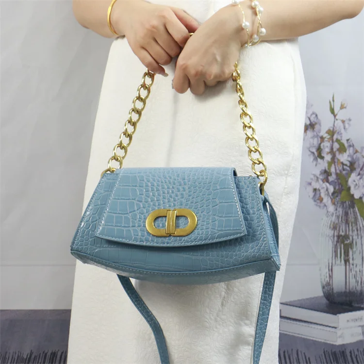 

Alligator pattern small purses and handbags women fashion ladies shoudler hand bags metal chain straps
