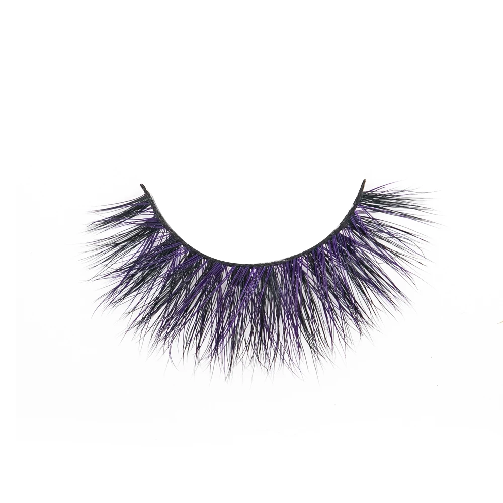 

2020 hot selling colorful eyelashes mink 3d effect false eyelashes, Natural black