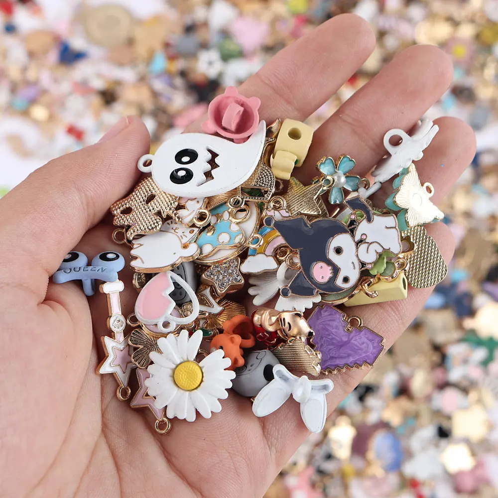 

50g (45-50pcs )/Bag Random Mixed Types Pedants Alloy Cartoon Charms For Handmade Necklace /Bracelet