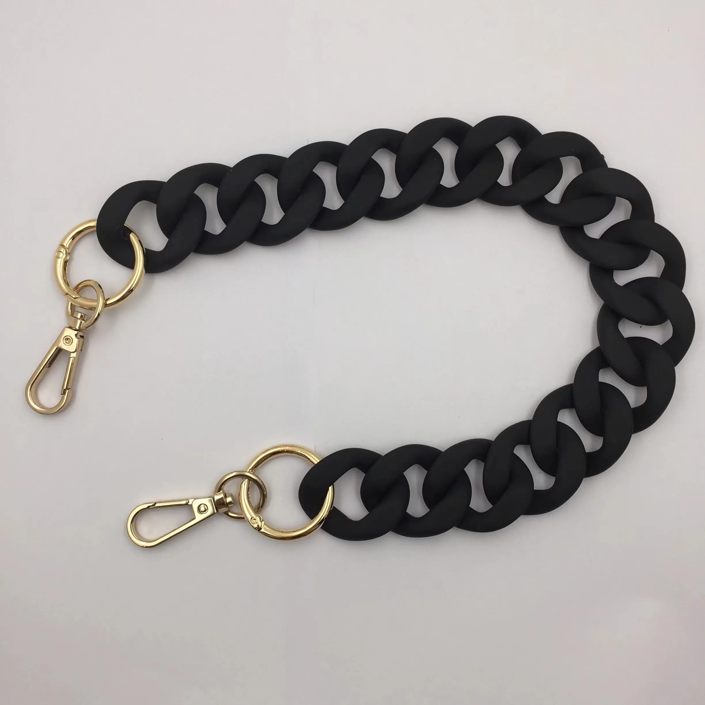 

Fashion Design Black Flat Bag Shoulder Acrylic Chain Strap Purse Plastic Chain for Handbag, Customized