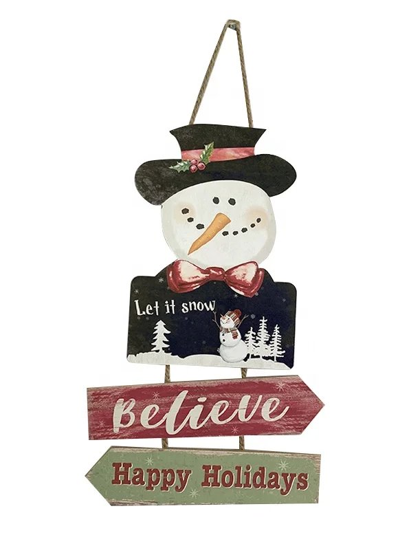 
2020 Hot selling Christmas New designs Home Decorative Wall decoration wooden signs and Christmas decorations 