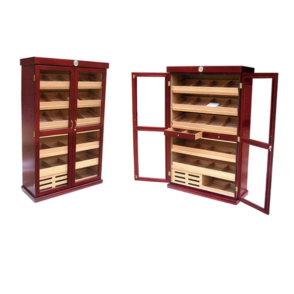 

Custom size big wooden cabinet ready to ship cigar display humidor cabinet, Red /