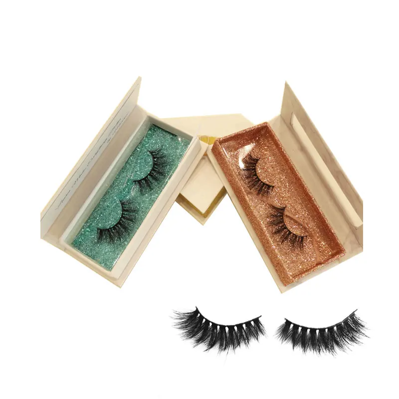 

Chinese support 3d real fox fur mink eyelashes individual 25mm lashes for makeup, Black