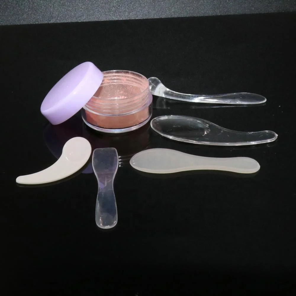 

Face Cream Glass Jar with Plastic Spoon/ High Quality Plastic spoon Spoon/ Cosmetic Facial Spatula, Clear