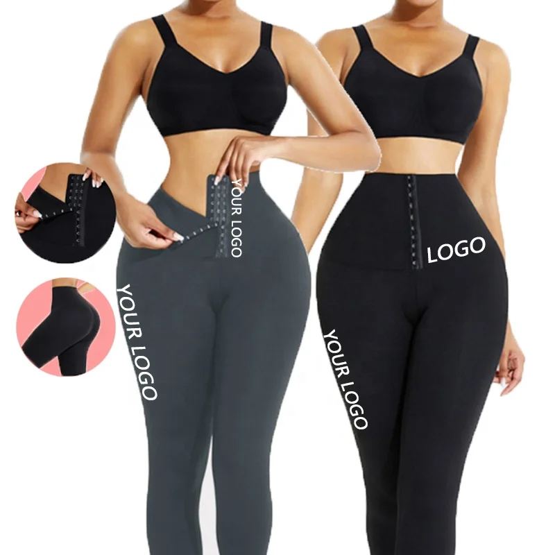 

DUVEIL Breathable Hooks Waist Trainer Corset High Waist Yoga Pants Gym Leggings Women Fitness Apparel