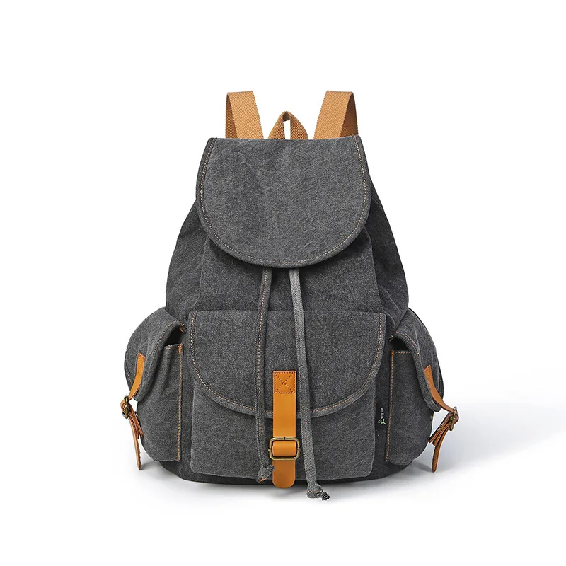 

Double shoulder Bag new Women's canvas bag students outdoor backpack Canvas Backpacks Girl with Drawstrings for student