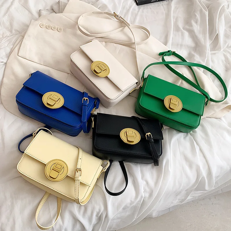 

Latest Design American Ladies Solid Color Pu Leather Underarm Bag Shoulder Handbag