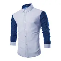 

In Stock Wholesale Patchwork Long Sleeve Office Formal Dress Shirts For Man