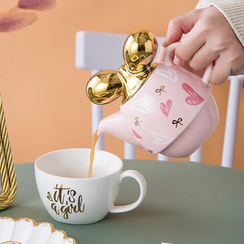 

Flypeak Nordic ceramic teapot set mug luxury Single porcelain pot tea set Bow ceramic teapot and cup set, Customized color