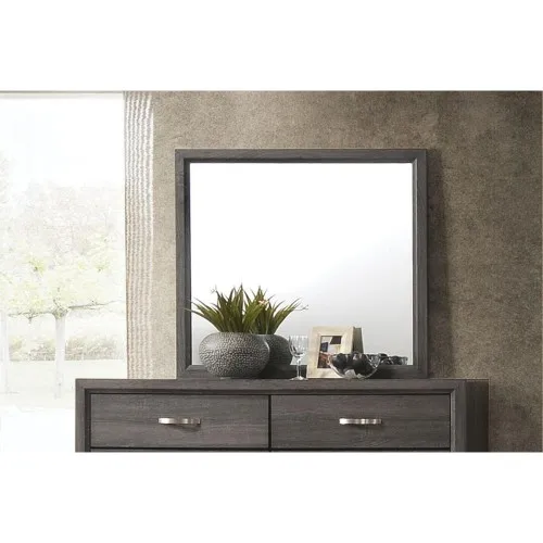 

Free Shipping Drop Shipping ACME Valdemar Mirror in Weathered Gray for living room furniture ACME Wall Mirrors
