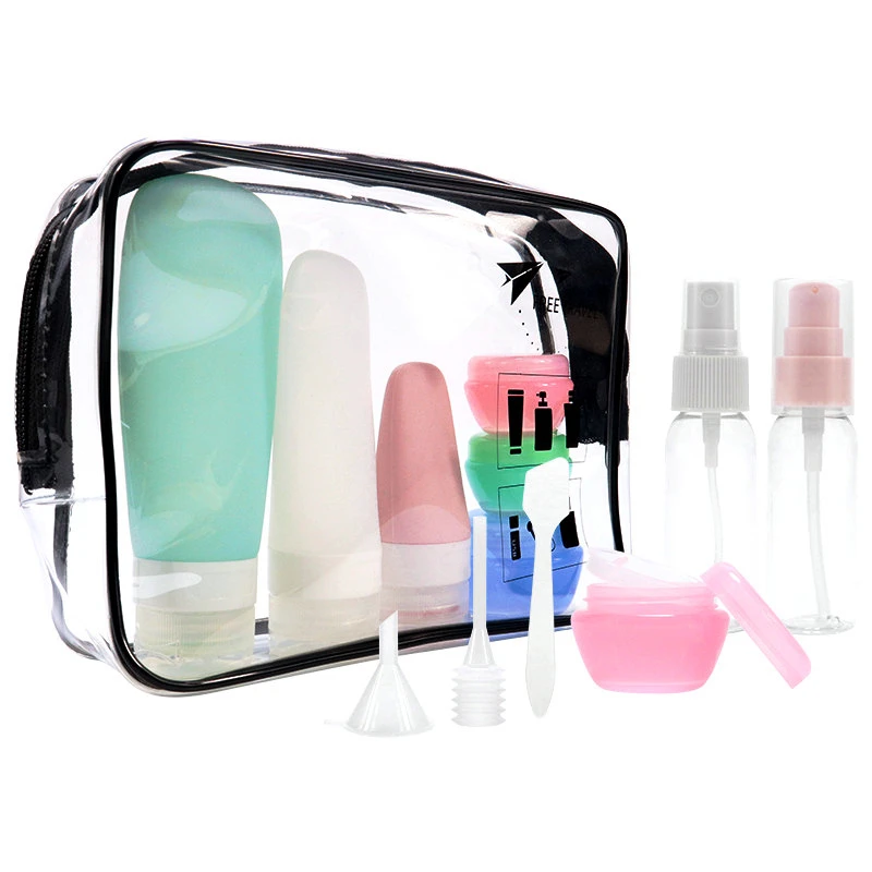 

Customized tsa approved refillable portable silicone travel size bottle travel accessories kit travel empty cosmetic bottles set