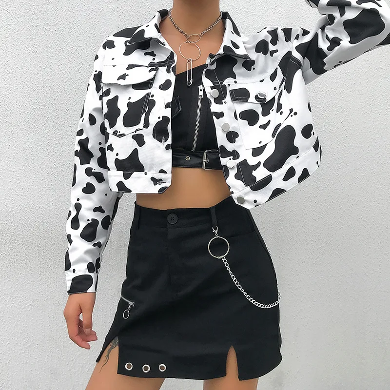 

shein Fashion trend European and American women's cow short jacket women