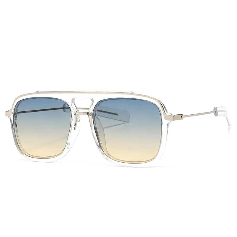 

2021 New Custom logo Square Metal Sunglasses Retro Cool Oversized Brand Design Sun Glasses Female Trendy Shades UV400