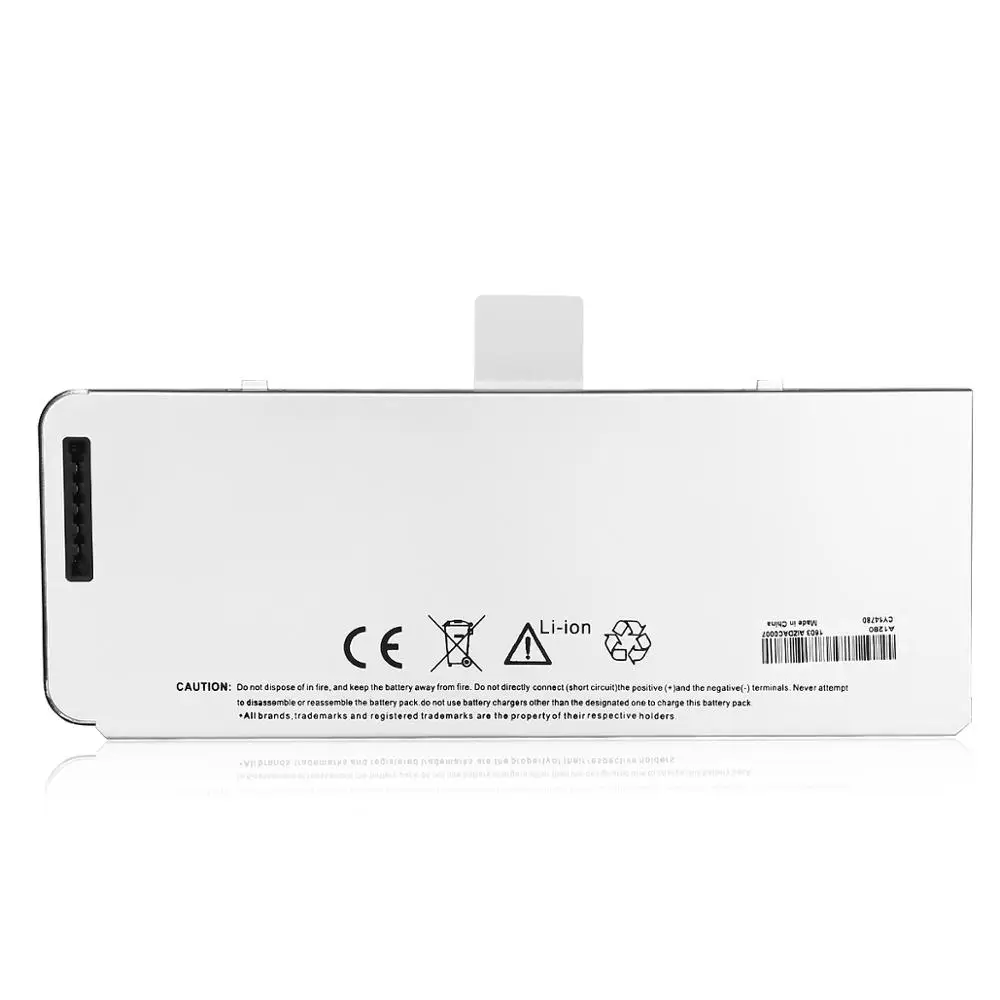 

Replacement 10.8V 45Wh Li-ion Polymer Laptop Battery MB771 MACBOOK 13" For Apple A1280 Battery, Silver