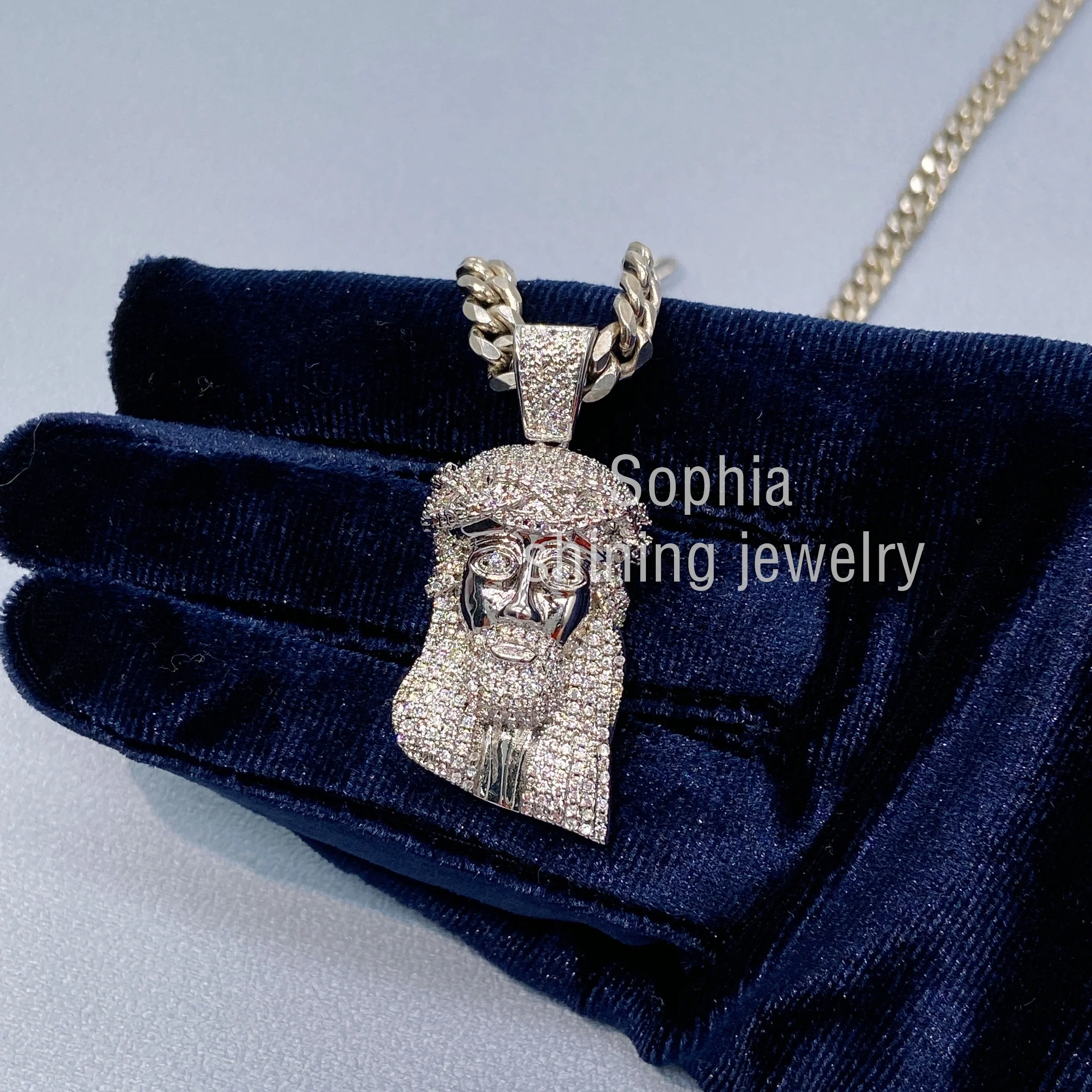 

Hip Hop Iced Out Moissanite Diamond Bling Diamond Jesus Piece Pendant Necklace Jesus Pendant