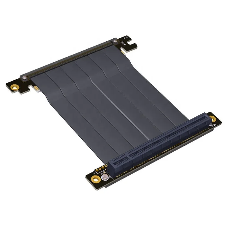 

PCIe 3.0 [4.0 Verified] 16x 64GB/s Shielded Twin-axial PCI Express Riser Cable Port Extension Card | 90 Degree Socket (Universal, Black