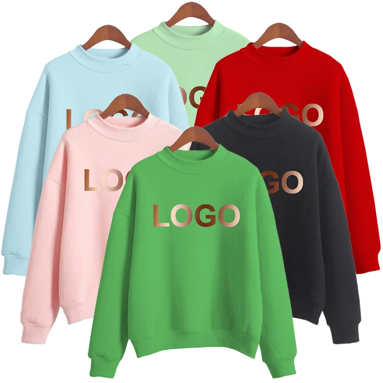 

Customized Round Neck Fashion Brand Casual Sports Sweater Women's Long-sleeved Solid Color Pullover