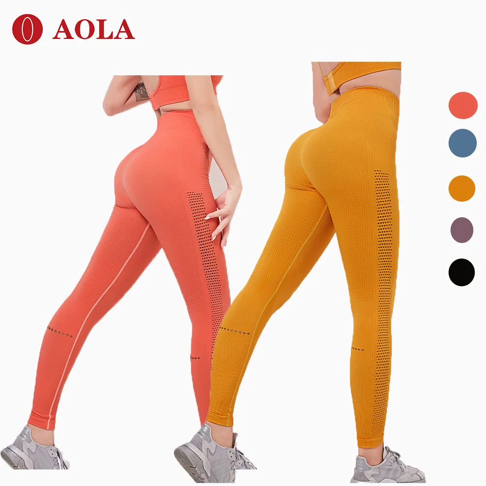 

AOLA New fashion stretchy ventilation running yoga fitness sports Leggings