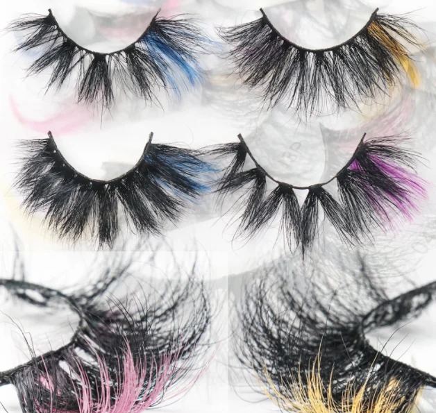 

Eye tail color mink 25mm eyelashes wholesale custom packaging, Black