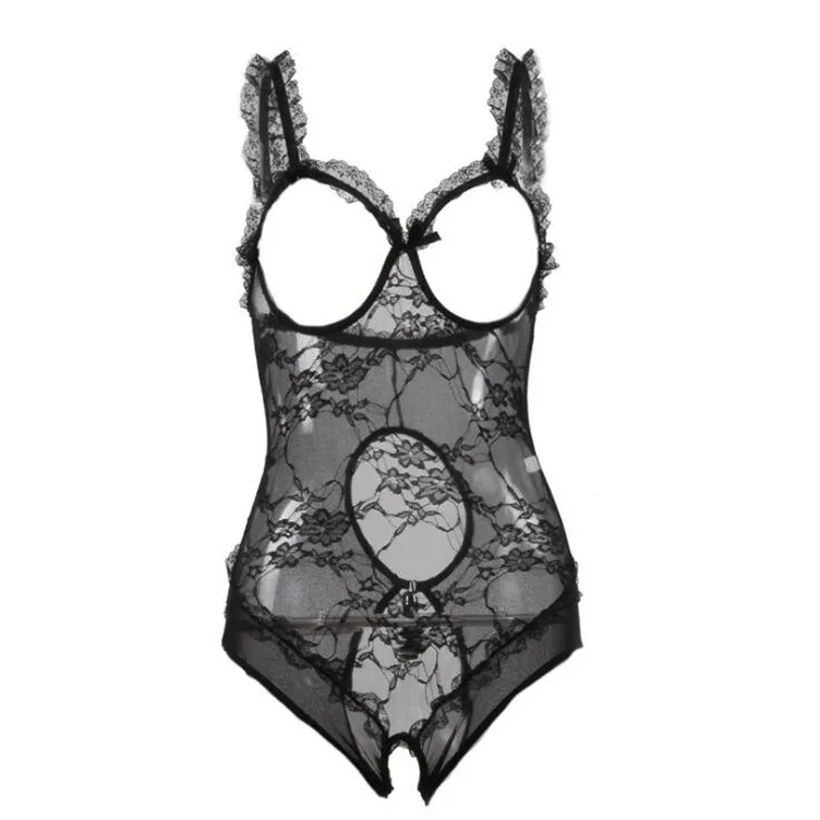 

PoeticExist Plus-Size Ladies Underwear Lace Transparent Sexy Lingerie Bodysuit