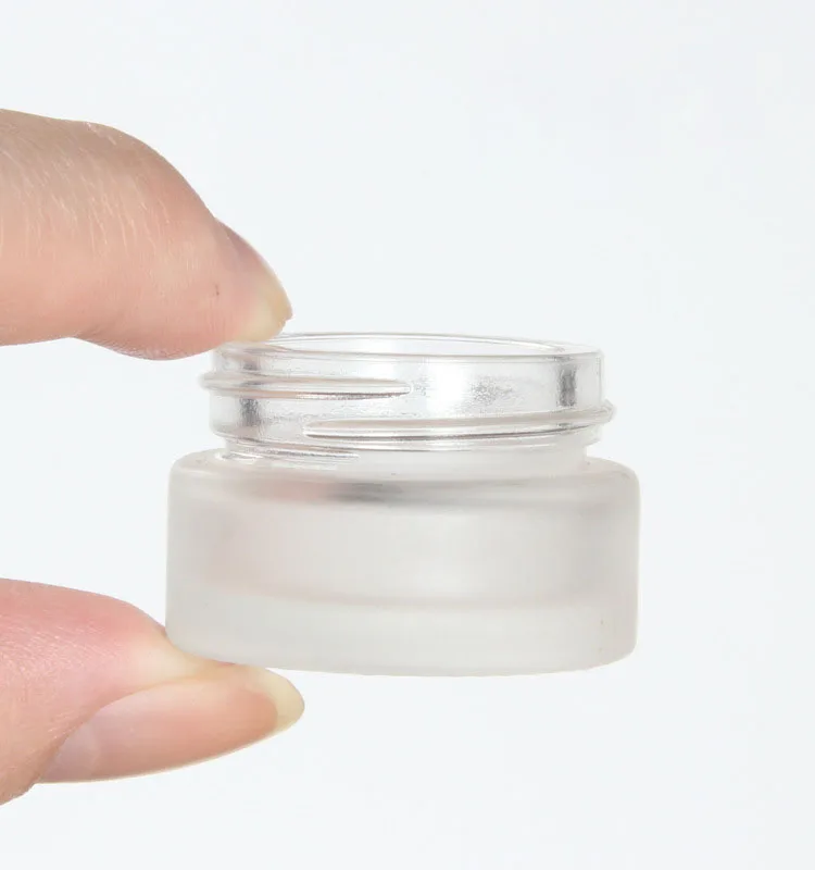 

Cosmetic packaging 5g frosted glass face cream jars mini glass jars with wood lid skincare small glass jar