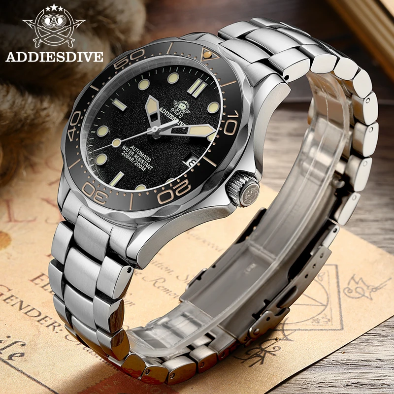 

Christmas hot selling addiesdive diving watch waterproof luminous mens oem NH35 movement mechanical automatic wrist watch