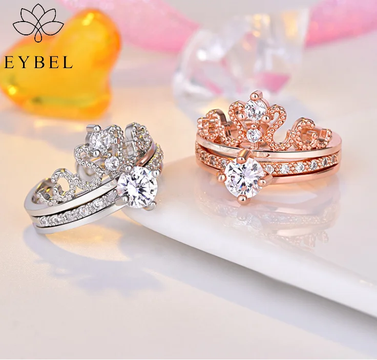 

factory wholesale 2021 Korea trend Hot selling rings for women adjustable two-in-one combination crown rings, Nature