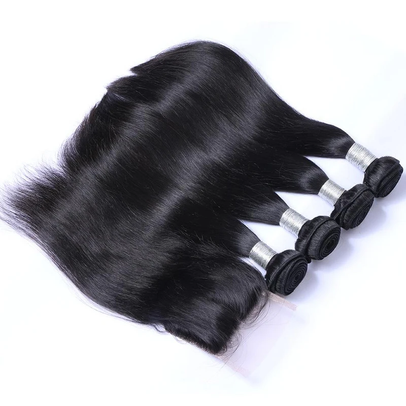 

Virgin Unprocessed Human Hair Extension Vendors Silky Straight Brazilian Human Hair Bundle with Drop-shipping, Natutal black