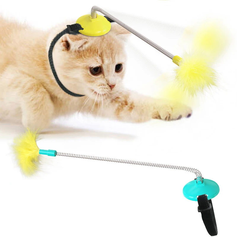 

Feather Toy Set 12 Pcs Catapult Gun Pake Way Lucky Cat Teaser With Retractable Wand