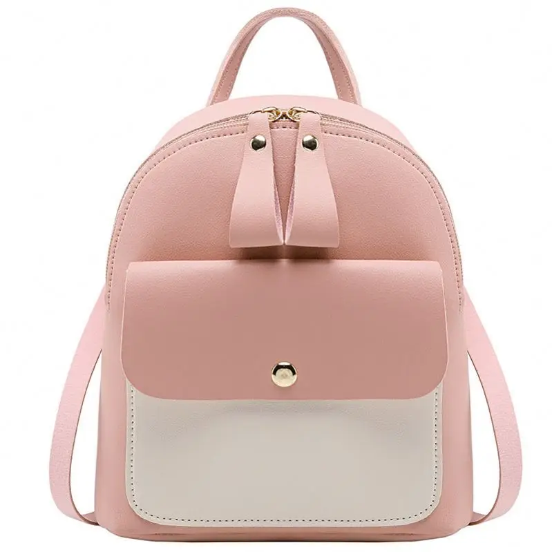 

Hot-sale mini Backpack Women leather Shoulder Bag solid color School Bags For Teenage Girl Backpacks Travel packs