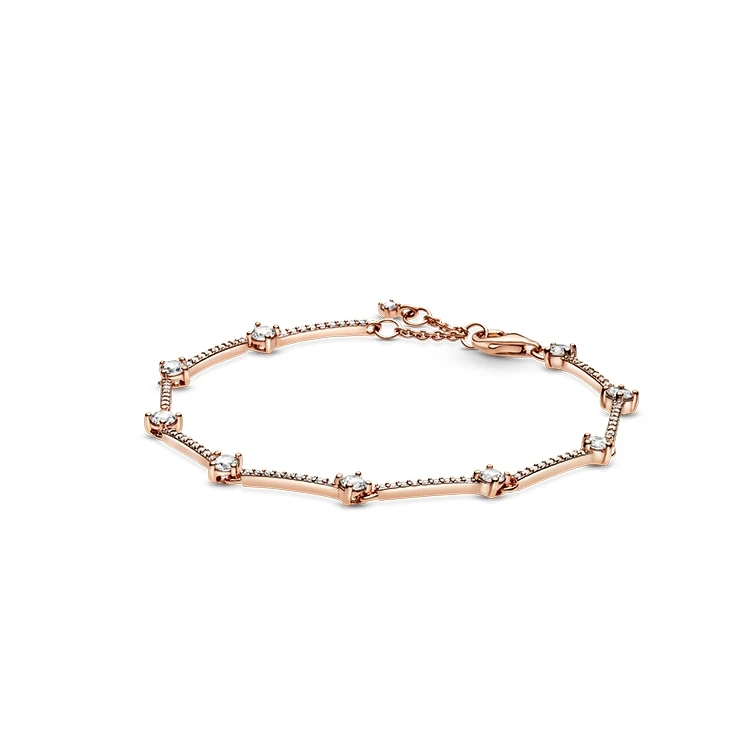 

Rose Gold Crystal Zircon Shining Fashion Bracelet For Couples Diamonds Bracelet Jewelry