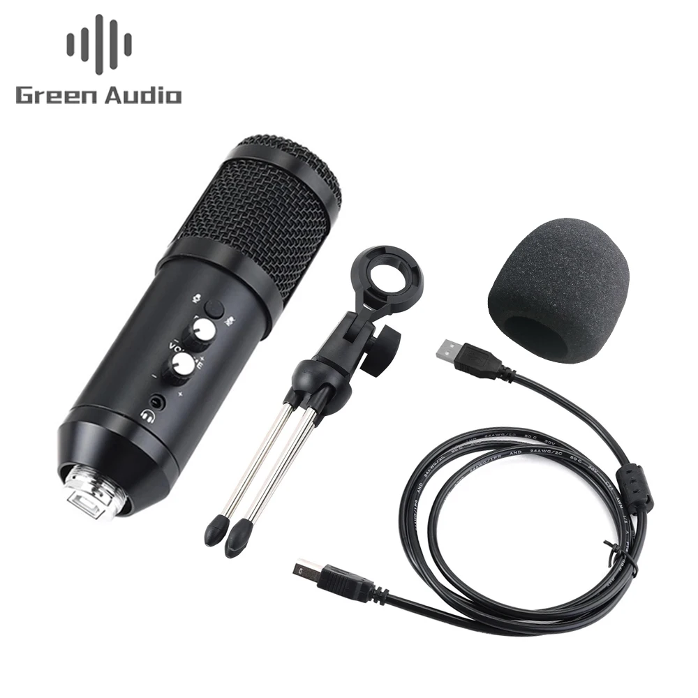 

GAM-U04 Professional computer usb studio condenser microphone Real time Monitor Headphones with microphone stand