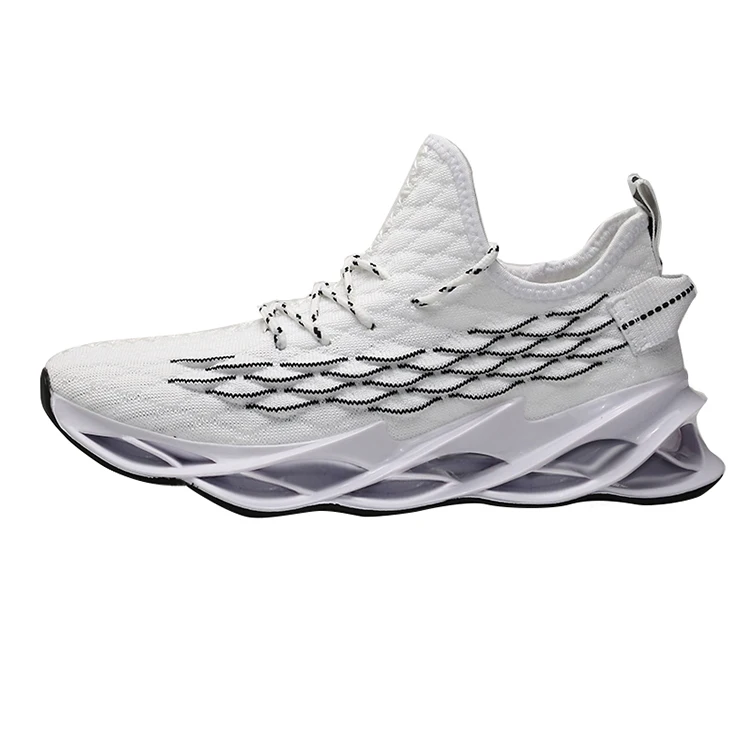 

Fashion men's white trendy shoes outdoor casual sports shoes breathable and refreshing, Black, white
