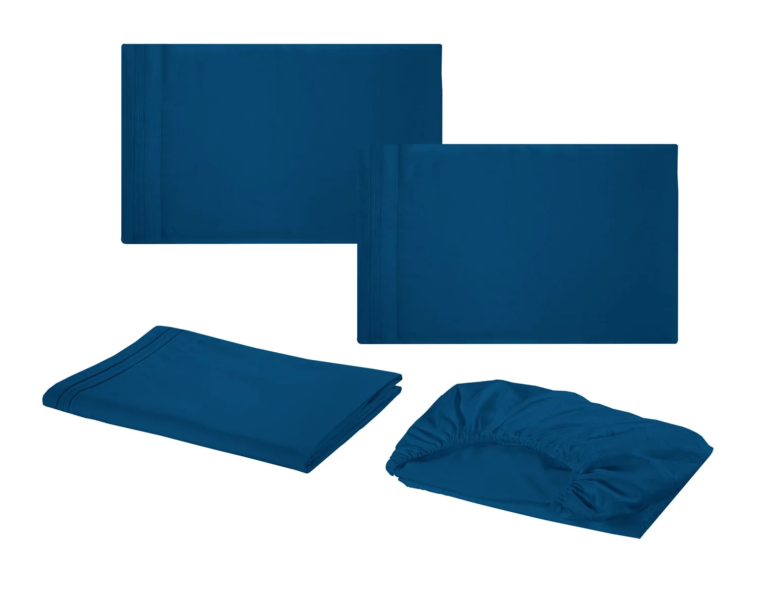 Polyester Soft Brushed Microfiber Fabric Bed Sheet Linens 4pcs Per Set