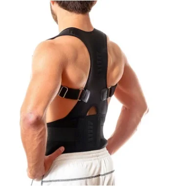 

HotSale Men women Adjustable Magnetic Posture Corrector Corset Back Support Belt Lumbar Support Sports Safety Straight Corrector, Black