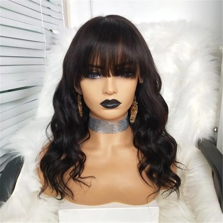 

Highknight 100% Brazilian Virgin Natural Color Loose Wave Lace Front Wigs Human Hair Lace Front Ocean Wave Bob Wigs With Bangs