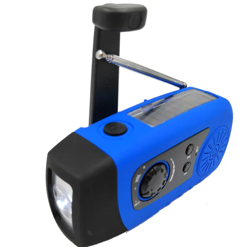 

Emergency Survival FM Solar Hand Crank Emergency Radio with Speaker and 2000mAh Rechargeable Power Bank, Customerzied
