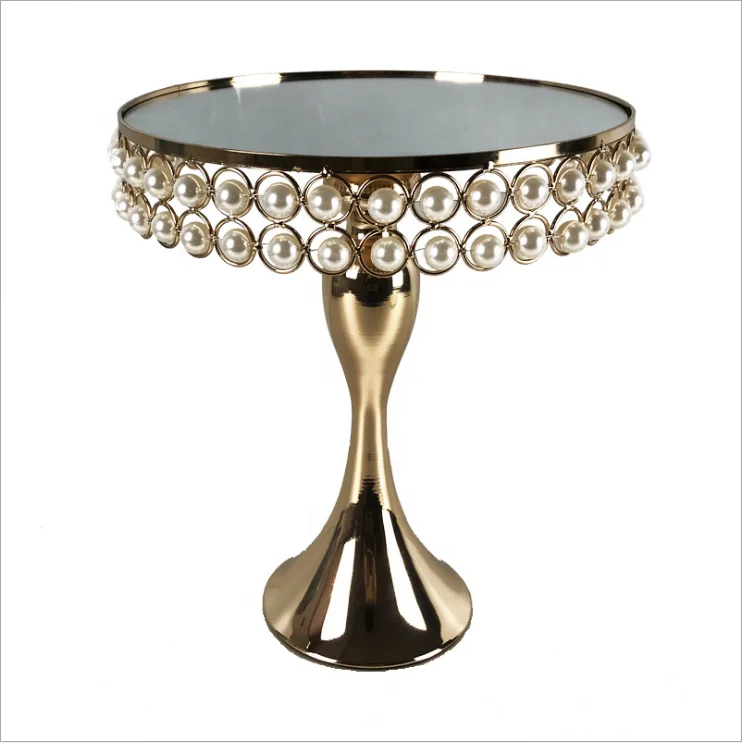 

Wholesale 3 Pcs/1 Set Wedding Supplies Modern Cake Decoration Metal Mirror Surface Cake Rack Gold Pearl Cake Stand, Gold/silver