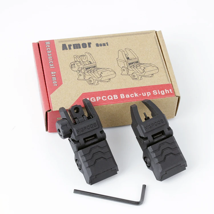 

hot sale outdoor lower price tactical nylon polymer front rear sight flip up slip bore sights for M4 M416