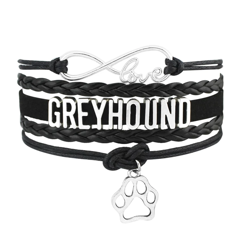 

Manufacturer Infinity Love Boxer Boston Terrier St Bernard Grey Hound Newfoundland Weimaraner Scotties Dog Bracelets for Women, Silver plated