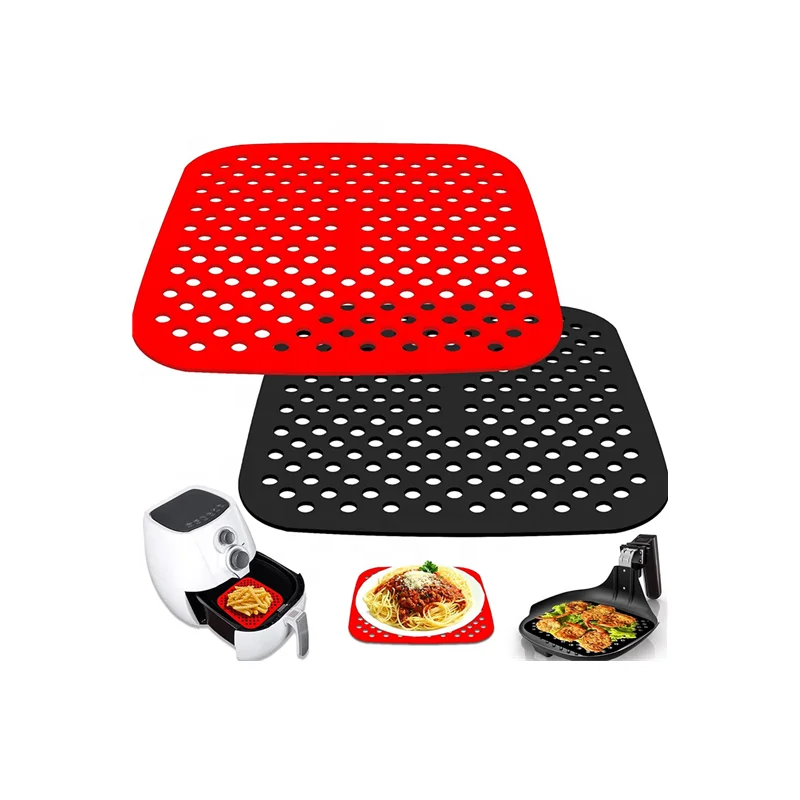 

Reusable Silicone Air Fryer Mats Easy To Clean & Food grade silicon pizza baking try mat, Customized color
