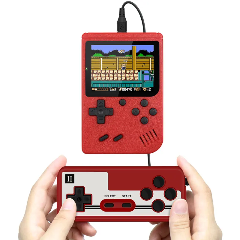 

New retro 3 inch color LCD screen handheld portable game console with built-in 400 in 1 mini leisure game box children gifts Sup, Red white blue black yellow