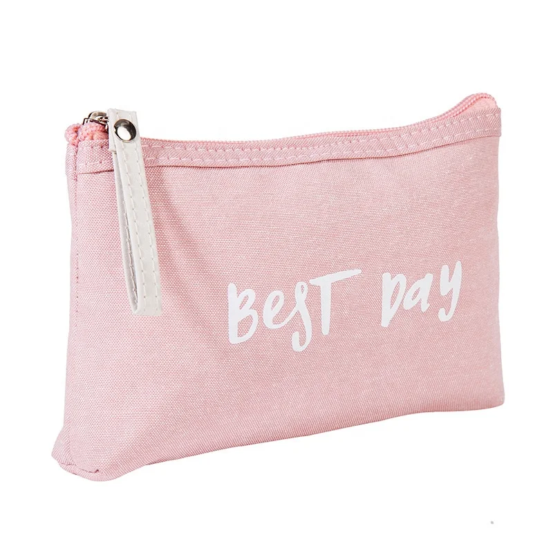 

Factory Custom Logo Beauty Bag Canvas Cosmetic Makeup Pouch, 5 colors or customized colors