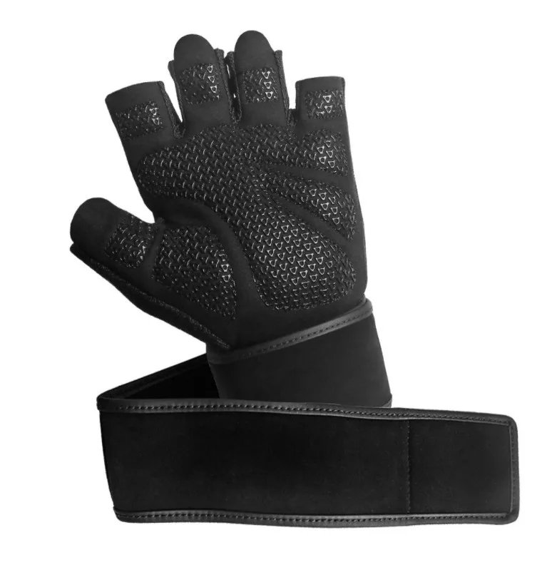 

Ebay Wholesale Logo Custom Weight Lifting Gloves With Wrist Wrapts For Men Fitness, Black or custom